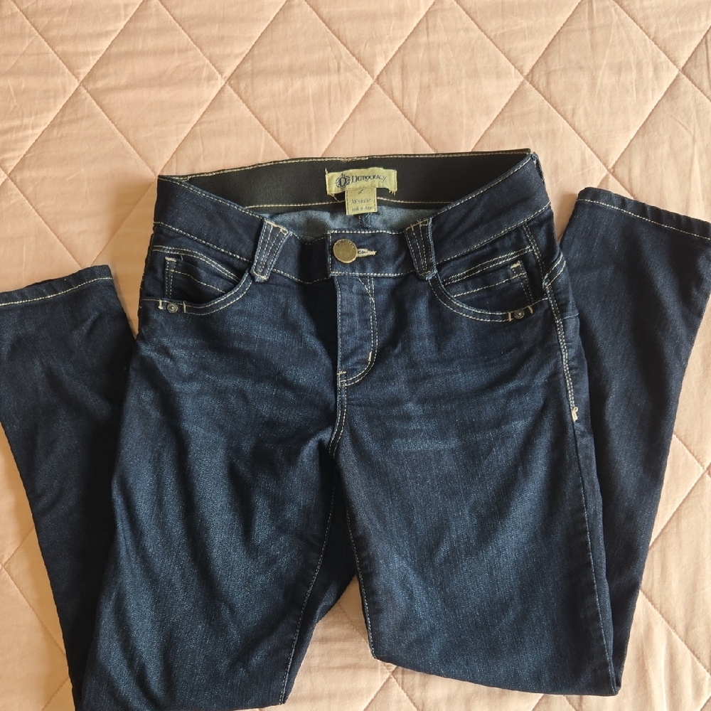 Democracy Women’s Absolution Skinny Jeans in Dark Blue, Ankle Length, Size 4